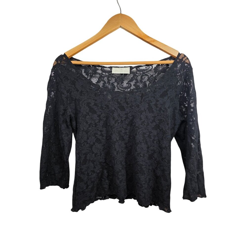 Black Lace Soft Surroundings Womens Top‎ Size M
